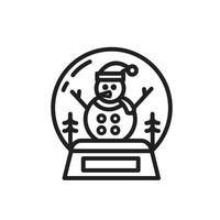 snow globe with snowman in glass container, christmas day icon for flat style greeting, suitable for poster and web icon vector