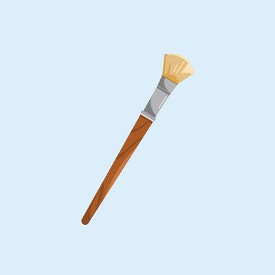 mop paint brush icons, artist items in drawing in flat style, suitable for posters and web icons