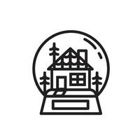 snow globe filled with miniature glass house containers, christmas day icon for flat style greeting, suitable for poster and web icon vector