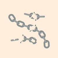 broken and rusty chain, broken iron icon, suitable for posters and web icons vector
