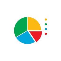 A pie chart with a circle in the middle vector