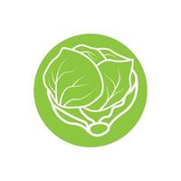 A green leafy vegetable is shown in a circle vector