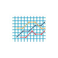 A graph of a line with a line going up and down vector