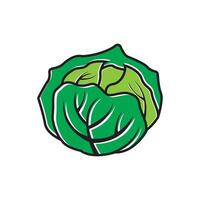 A green cabbage icon on a white background vector