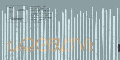 Colorful abstract art gallery horizontal banner with bold uneven stripes and creative modern inscription artistic poster design. Imaginative, vibrant, and expressive art. Trendy colors print template vector