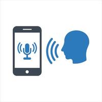 Voice recognition. Voice message. Voice recognition. Voice command icon vector