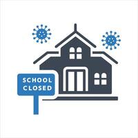 Classroom icon, School is closed due to coronavirus icon vector