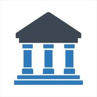 Building icon. Building with iconic columns. Historic building icon vector