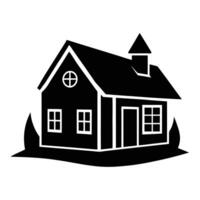 a black and white silhouette of a house vector