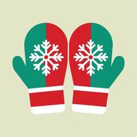 two mittens with snowflakes on them vector