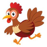 a cartoon chicken running on a white background vector