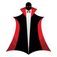 a vampire with a black cape and red tie vector