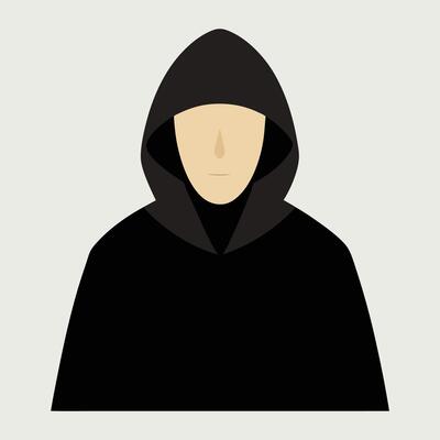a man in a hoodie with a black face