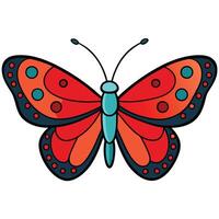A colorful butterfly with blue and red spots vector