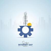 Safer Internet Day, February 11. Online and cyber security awareness template for banner, card, poster and background design. illustration. vector