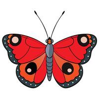 A red butterfly with black spots on its wings vector