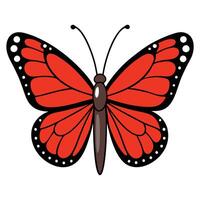 A red butterfly with black spots on its wings vector