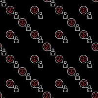 Man and Broken Heart in Speech Bubble vecto Heartache seamless pattern in outline style vector