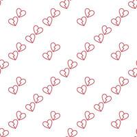 Two Broken Hearts Divorce or Heartbreak seamless pattern in line style vector
