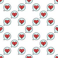 Speech Bubble with Red Broken Heart seamless pattern vector