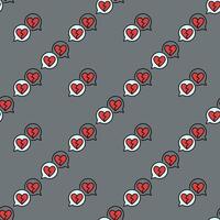 Speech Bubbles with Broken Hearts colored seamless pattern vector