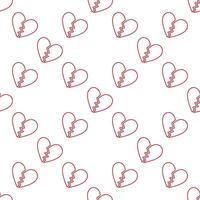 Heartbreak End of Love seamless pattern in line style vector