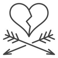 Arrows and Broken Heart Heart Broken line icon or symbol vector