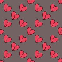 Red Broken Heart Relationship End modern seamless pattern vector