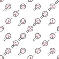 Magnifying Glass with Broken Heart Heartache seamless pattern vector
