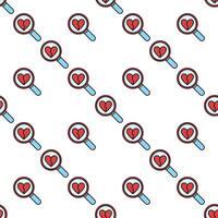 Broken Heart inside Magnifier Heartache modern seamless pattern vector