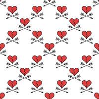Broken Heart with Pair of Arrows Heart Broken modern seamless pattern vector