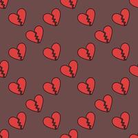 Red Heartbreak colored modern seamless pattern vector