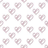 Heartbreak Love Lost seamless pattern or Sadness background in line style vector