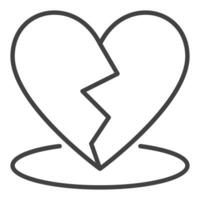 Heartbreak icon Sad Ending design element or symbol in line style vector