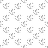 Heartbreak Emotional Distress seamless pattern in line style vector