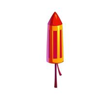 Firework rocket with a red and yellow stripes vector
