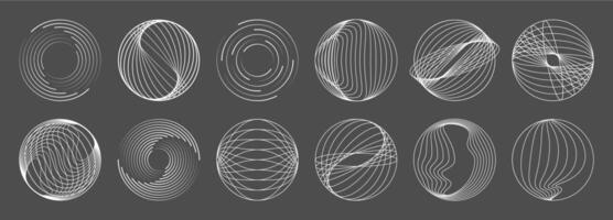 Line round spiral shape concentric geometric swirl vector
