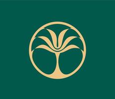 Tropical summer tropical palm beach tree icon vector