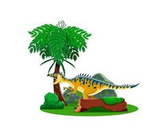 Cartoon neovenator prehistoric dinosaur character vector