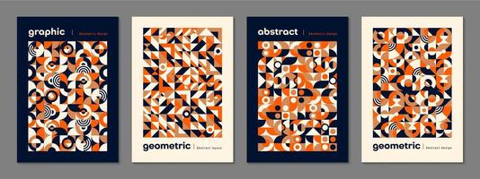 Abstract modern geometric bauhaus poster templates vector