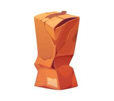 Damaged, crumpled and broken delivery cardboard vector