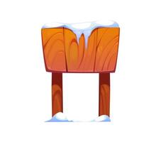 Winter cartoon rectangular signboard with snow vector