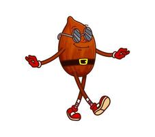 Cartoon Christmas peanut nut groovy character vector