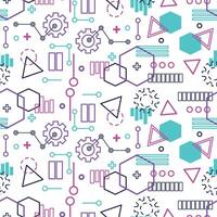 Seamless abstract blue pattern with geometric shapes. Modern futuristic background. Technological abstract background. vector
