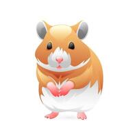 Illustration of a hamster, realistic in 3D style. vector