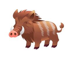 Illustration of a wild boar, realistic in 3D style. vector