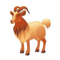 Illustration of a goat, realistic in 3D style. vector