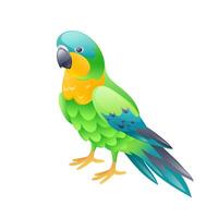 Illustration of a parrot, realistic in 3D style. vector
