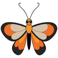 An orange and black butterfly with black wings vector