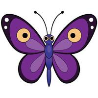 A purple butterfly with large eyes and yellow eyes vector